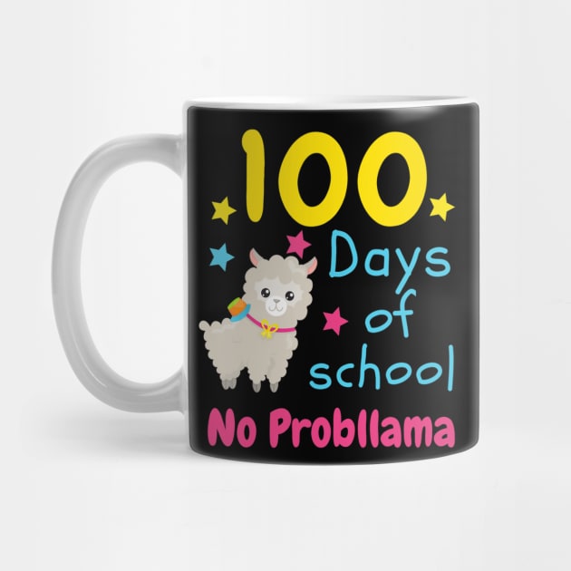 Cute 100 Days of School No Probllama Kids School by Manonee